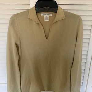 Ellen Tracy Beige Cashmere Long Sleeve Sweater 0